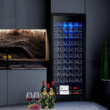 Garvee 55 Bottle Wine Cooler Refrigerator, Built-In or Freestanding, Digital Temperature Control, UV Glass Door, Quiet Wine Fridge, Black