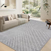 Garvee Area Rug 9x12 Living Room Rug Non Slip Modern Bedroom Stain Resistant Dining Room Throw Rug Geometric Area Rug Low Pile Untra Soft Contemporary Accent Carpet for Home Office, Grey