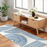 Garvee Abstract Kitchen Rugs 2x6 Modern Non Slip Hallway Runner Blue Soft Washable Entryway Rug - Blue