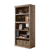 Garvee 3 Tier Farmhouse Bookcase Wooden Bookshelves with 5 Shelves for Home Office Living Room Bedroom Grey 67.4" H x 31.5" W x 12.8" D - 800*305*1015