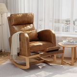 Garvee Orange Sherpa Rocking Chair Adjustable Reclining Rocker with Armrest Pocket for Living Room Nursery, Cozy Orange Sherpa, Sturdy Wood Base - Orange
