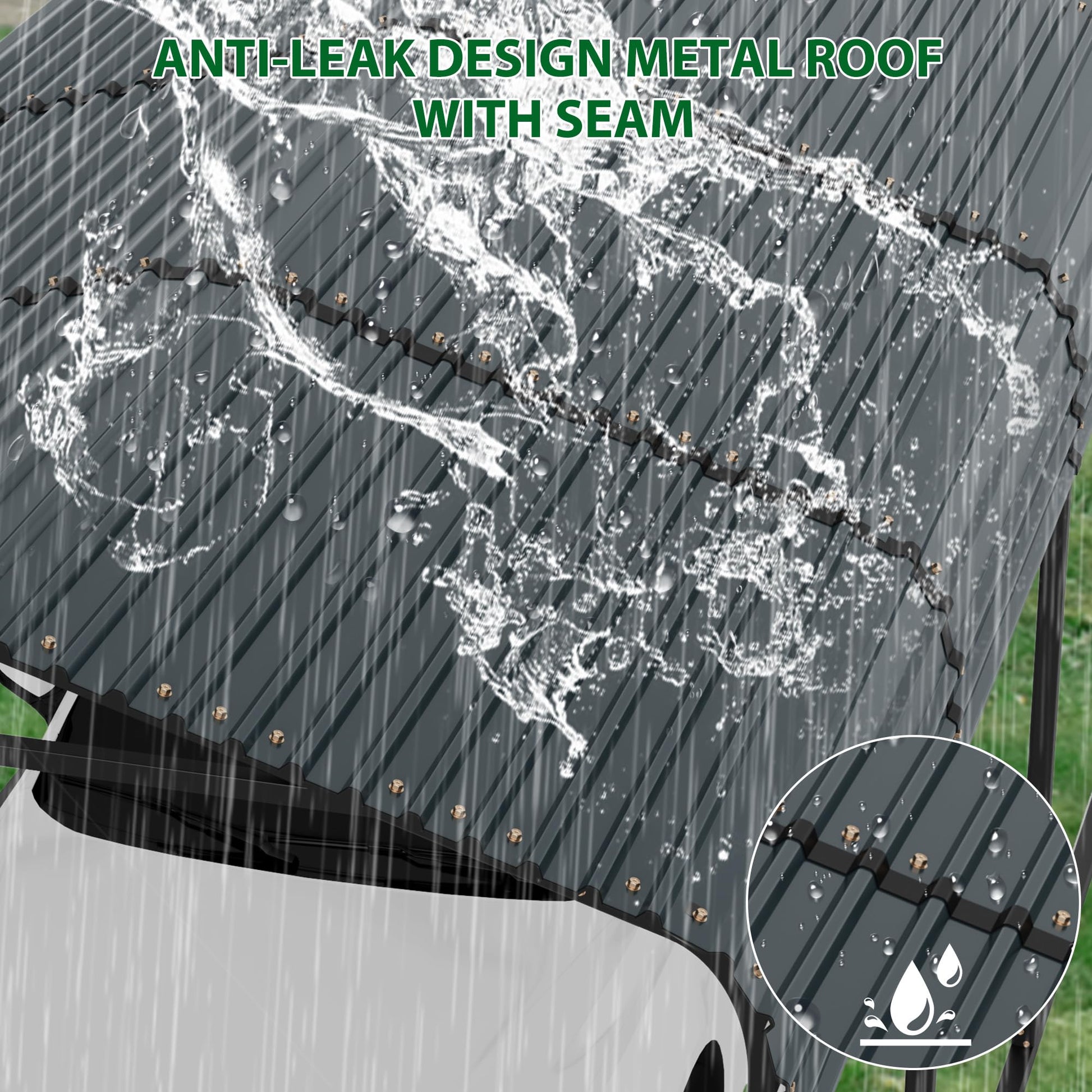 Anti-leak seam design metal roof in rain