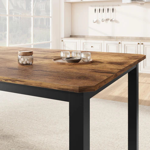 Garvee 78.7" Long Kitchen Table, Industrial Dining Table For 6~8 People, Wood Dining Table, Rectangle Dining Room Table For Dinner Or Meetings