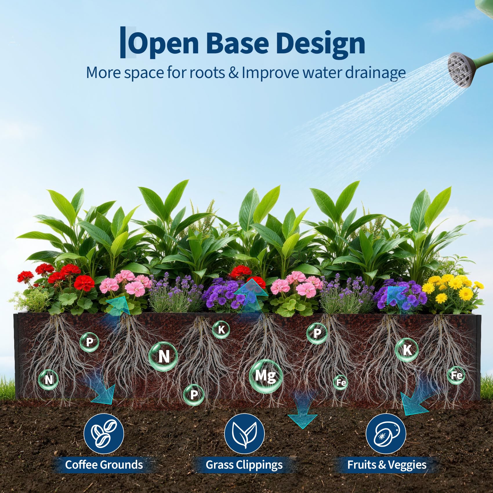 Garvee extra long open bottom planter design