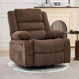 Garvee Rocking Recliner Chair for Adults, Oversized 360° Swivel Rocker Recliner with Cup Holder, Nursery Glider, Linen, Deep Seat, Comfy Sofa for Living Room - Toffee