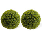 Garvee Topiary Ball 2 Pcs Artificial Boxwood Garden Spheres Decorative Balls for Outdoor Patio and Indoor Wedding Decoration 17.3 in Green - Eucalyptus