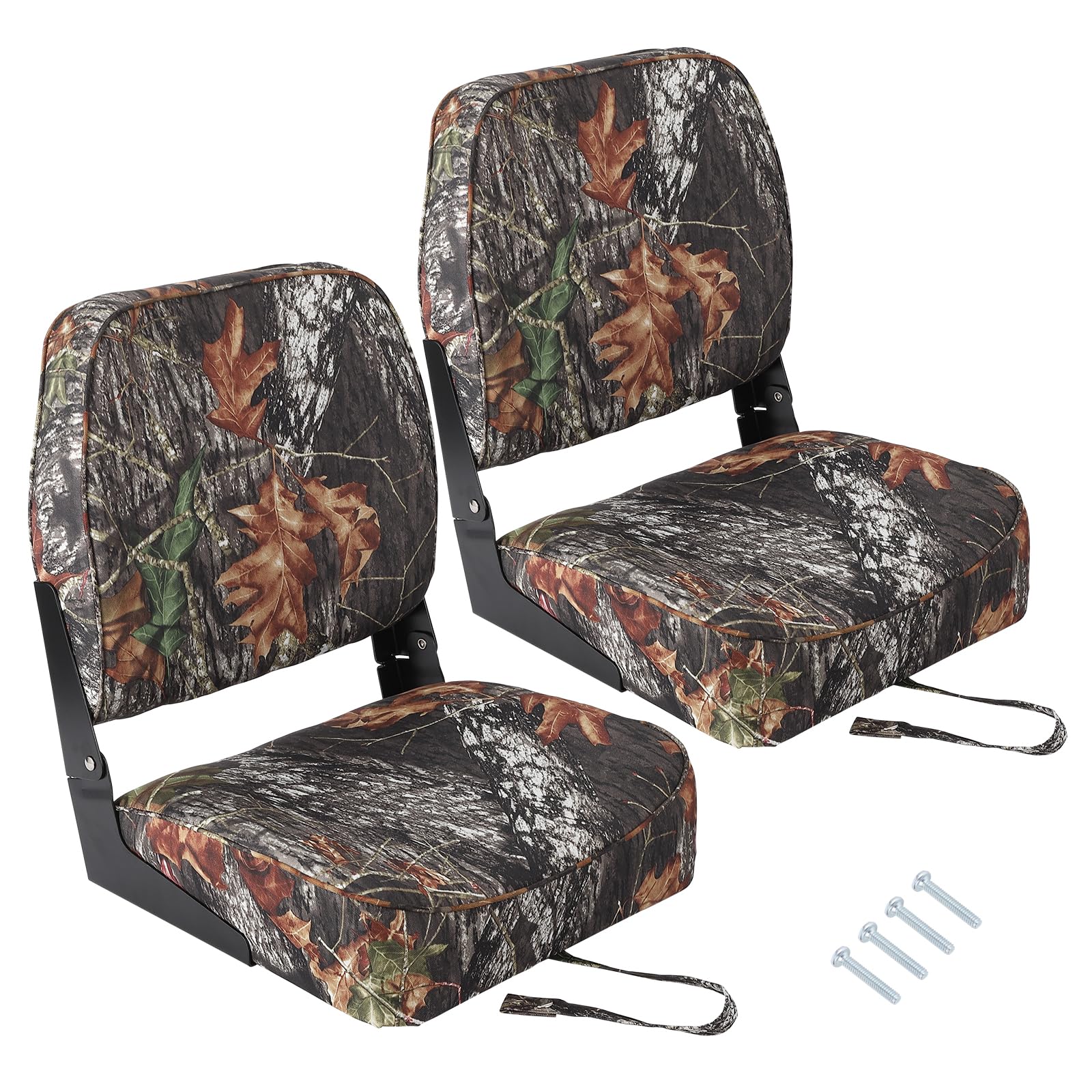camouflage two pack low back foldable boat seats with mounting screws
