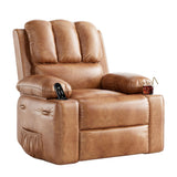 Garvee 22'' Recliner Chair, 360° Manual Rocker Swivel Recliner for Adults, Lounge Chair with Side Pockets and Cup Holders, for Living Room, Bedroom, and Nursery, Vintage Leather - Vintage