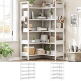 Garvee 5-Tier Convertible Corner Bookshelf, Modern Industrial L-Shaped Display Shelf for Living Room, Home Office, Study, White, 54" Span - White