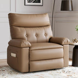 Garvee Oversized Wide Massage Recliner Chair, PU Leather Large Manual Recliner for Adults, Ultimate Comfort Lazy Boy with 1.5X Sponge Filling and Easy Recline Mechanism for Relaxation, Tan - Tan
