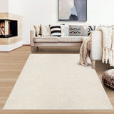 Garvee Area Rug 5x7 Washable Low Pile Stain Resistant Cream for Living Room Bedroom Dining Room - Cream