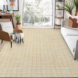 Garvee Washable 10x13 Area Rugs Solid Geometric Rugs Large Rugs for Living Room Stain Resistant Carpet Modern Rugs for Bedroom with Non Slip Backing Home Decor Floor Decoration Rug - Yellow