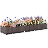 Garvee 63"x16"x8" Large Outdoor Raised Planter Box, Self-Watering Rectangular Garden Bed for Patio, Balcony, Deck, Deep Elevated Planter, Eco-Friendly PP Material