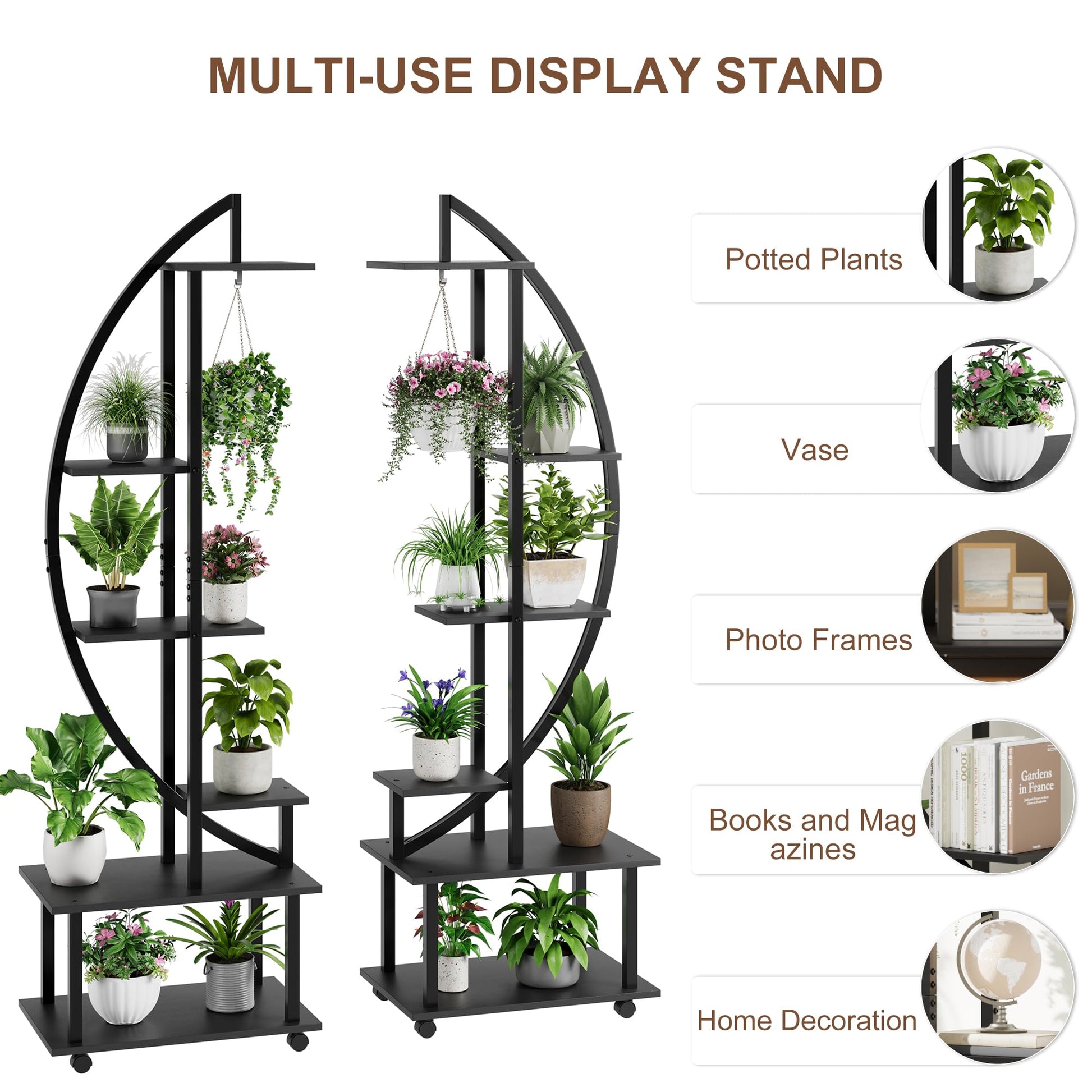 Garvee multi-use display stand for plants vases frames books and home decoration
