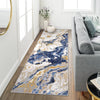 Garvee Abstract Blue 2x6 Modern Marble Runner Rug Washable Kitchen Runner Rug Ultra-Thin Marble Pattern Rug Runners for Hallways Non Slip Ruuner Rug for Bedroom Entryway