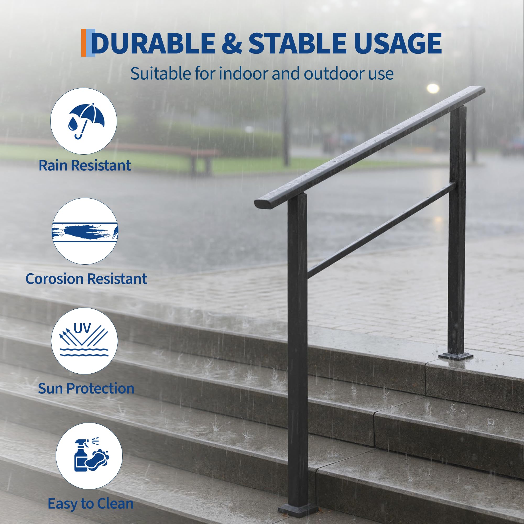 Outdoor stair handrail