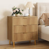 Garvee Walnut Dresser, Modern 3 Drawer Dresser for Bedroom with Gold Handle and Large Drawer, Wood Double Chest of Drawers and Storage Organizer for Living Room, Hallway, Entryway