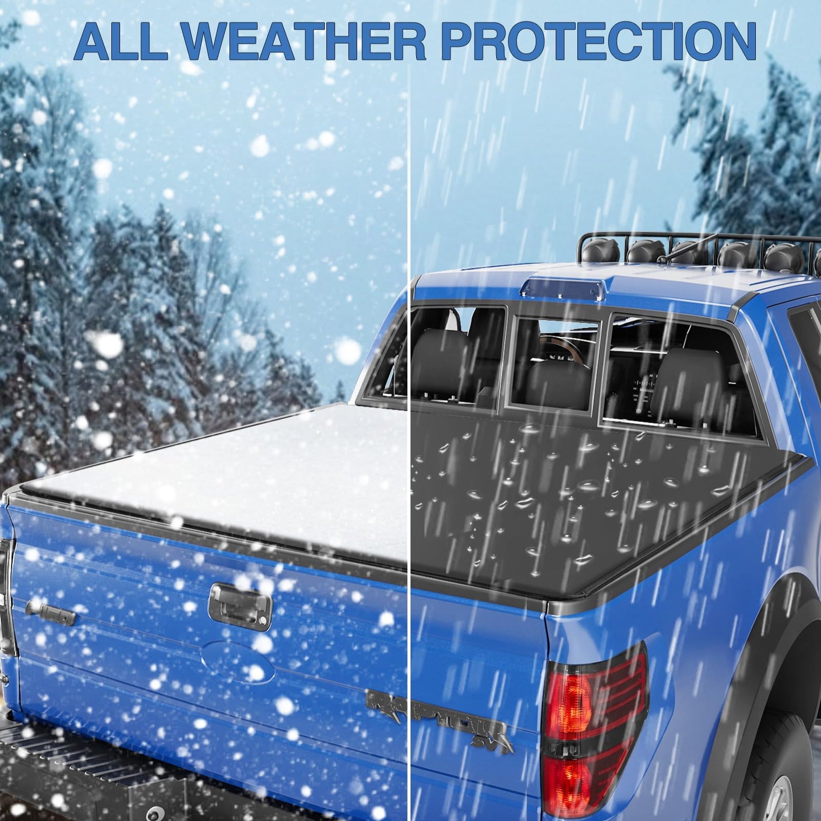 All-weather protection for truck bed cover in rain and snow