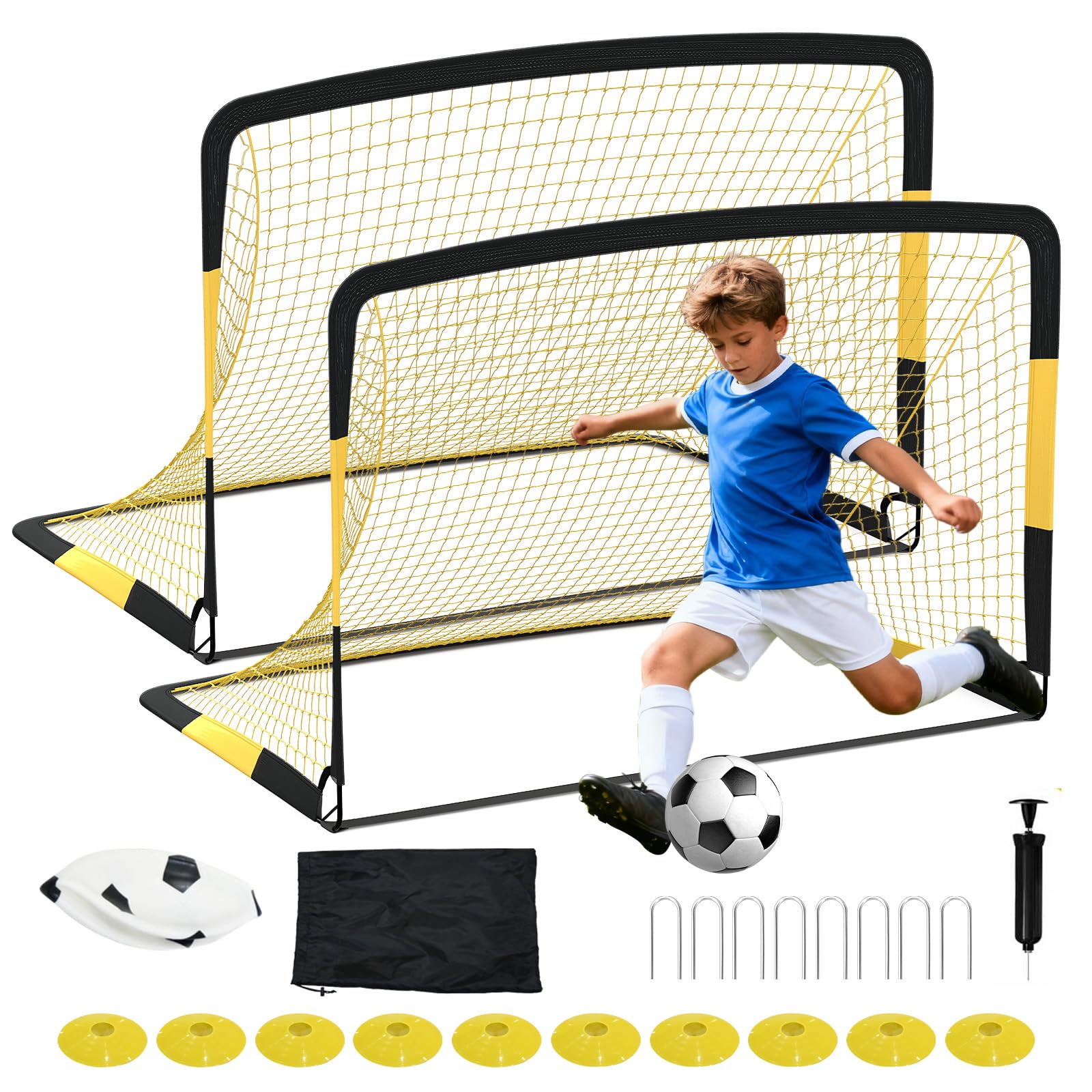 Ensemble de buts de soccer Garvee 6x4 pi avec accessoires