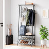 Garvee Coat Rack, 4-In-1 Hall Tree, Entryway Shoe Bench Coat Standwith Metal Frame, 3-Tier Shelf and 10 Hooks for Entryway,Hallway, Bedroom