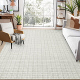 Garvee Area Rug 10x13 Large Solid Living Room Rug Checkered Rug for Bedroom, Non-Slip Retro Modern Carpet Print Rug for Dining Room Guest Room Office Farmhouse,10x13 - Taupe