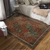 Garvee Area Rug Moroccan Trellis Vintage Washable Rug 6x9 Red Soft Non-Slip Indoor Carpet for Living Room Bedroom Nursery - Red