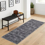 Garvee Solid Dark Grey 2x6 Runner Rug Washable Kitchen Runner Rug Modern Abstract Runner Mat for Hallway Contemporary Solid Rug Non-Slip Foldable Aesthetic Accent Floor Carpet for Living Room Bedroom - Dark Grey