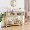 Garvee Entryway Table, 2 Tier Console Table with Storage, Wood Sofa Table with 2 Glass Drawers for Entry Way, Hallway,Living Room (Burlywood)