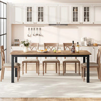 Garvee 78.7" Long Kitchen Table, Industrial Dining Table For 6~8 People, Wood Dining Table, Rectangle Dining Room Table For Dinner Or Meetings