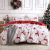 Garvee Christmas Duvet Cover King, Reversible Printed Comforter Cover Set Christmas Holiday Decorative Bedding, Soft Microfiber Red Duvet + 2 Pillow Shams (Christmas Reindeer and Snowflake, King)