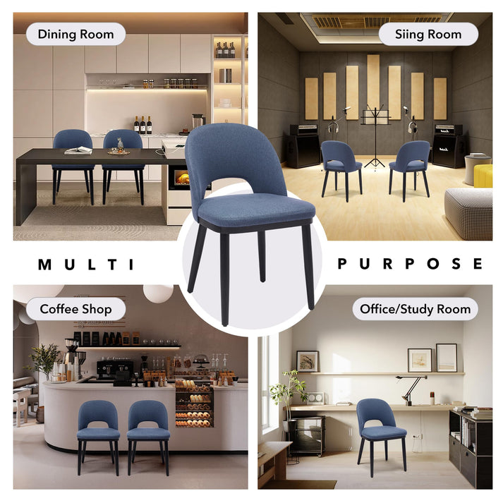 Versatile and space-saving Garvee blue dining chair in a kitchen