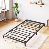 Garvee Twin Size Metal Platform Bed Frame Black Heavy Duty Mattress Foundation With Under Storage Space 800 LBS Capacity - 6 Inch