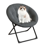 Garvee Saucer Chair Oversized Faux Fur Lounge Chair Gold Metal Frame Foldable Comfy Seat Gray - Gray