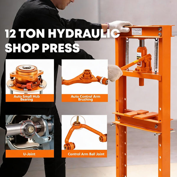 12-Ton Hydraulic Power for auto repair tasks