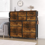 Garvee 12-Drawer Fabric Dresser: Multi-Size Drawers, Easy Assembly, Sturdy Steel Frame - Rustic Brown - Rustic Brown