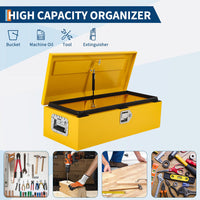 Garvee 39 Inch Steel Truck Bed Tool Box - Diamond Plate Design with Side Handles and Locking Keys, Compact and Durable for Pickup Trucks, RVs, and Trailers, Yellow