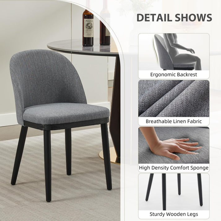 Ergonomic curved backrest with foam cushion on Garvee dining chair