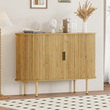 Garvee Sideboard Buffet Cabinet with Storage, 47” Mid Century Modern Accent Cabinet, Sliding Door, Oak for Kitchen, Living Room, Entryway - Oak