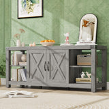 Garvee TV Stand for 65 in TV, Farmhouse Entertainment Center with Storage, 60 in TV Console Table, Grey