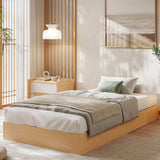 Garvee Twin XL Wood Platform Bed Frame Pine Modern Minimalist Style Fully Floor-Standing No Headboard Easy Assembly - Pine