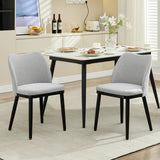 Garvee Modern Dining Chairs Set of 2 Upholstered Fabric Side Chairs with Padded Seat Wood Legs for Kitchen Dining Room Cafe Gray - Linen | Gray