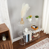Garvee Acrylic Ladder Bookshelf 3-Tier Clear Wall Mounted Book Shelf for Small Spaces 31.5x9.5x28in Transparent