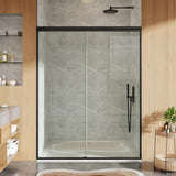 Garvee 56-60" W x 72" H Sliding Shower Door, Semi-Frameless Bypass Bathroom Door, Matte Black, 1/4" Tempered Glass - Matte Black (6Mm)