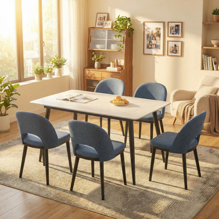 Mid-century modern vintage-meets-modern look Garvee blue dining chair