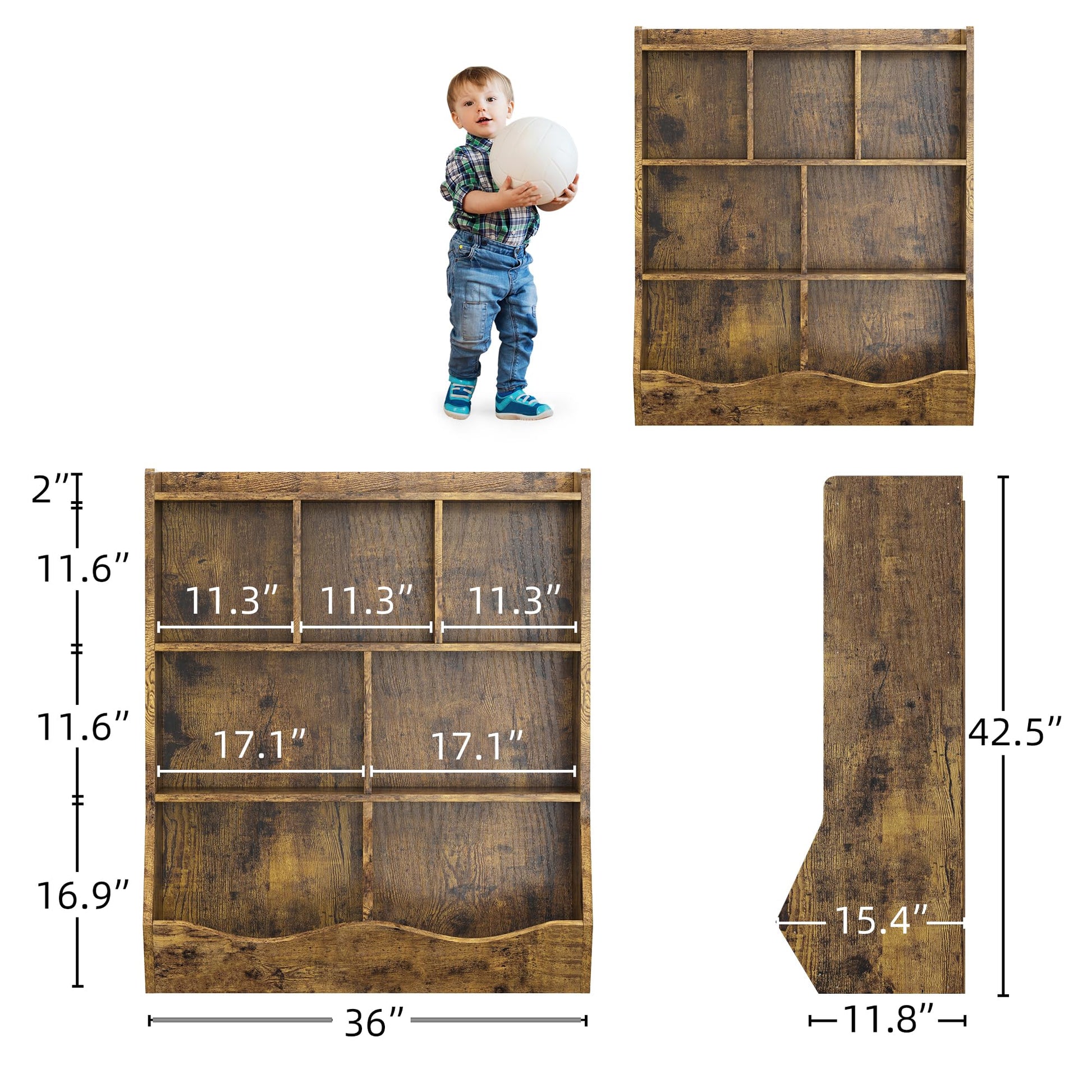 Dimensions de la bibliothèque et profil à base large pour la stabilité