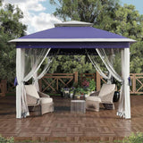 Garvee 11'x11 Pop-Up Gazebo with Mosquito Nettings, Durable Steel Frame, Waterproof UV Proof for Patio Garden Party Blue - purple