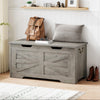 Garvee Storage Chest, 39.4" Large Toy Chest, Wood Toy Box for Boys Girls with Lids, Storage Bench with Safety Hinge, Supports 350 Lbs, Storage Trunk for Living Room, Bedroom, Playroom, Gray