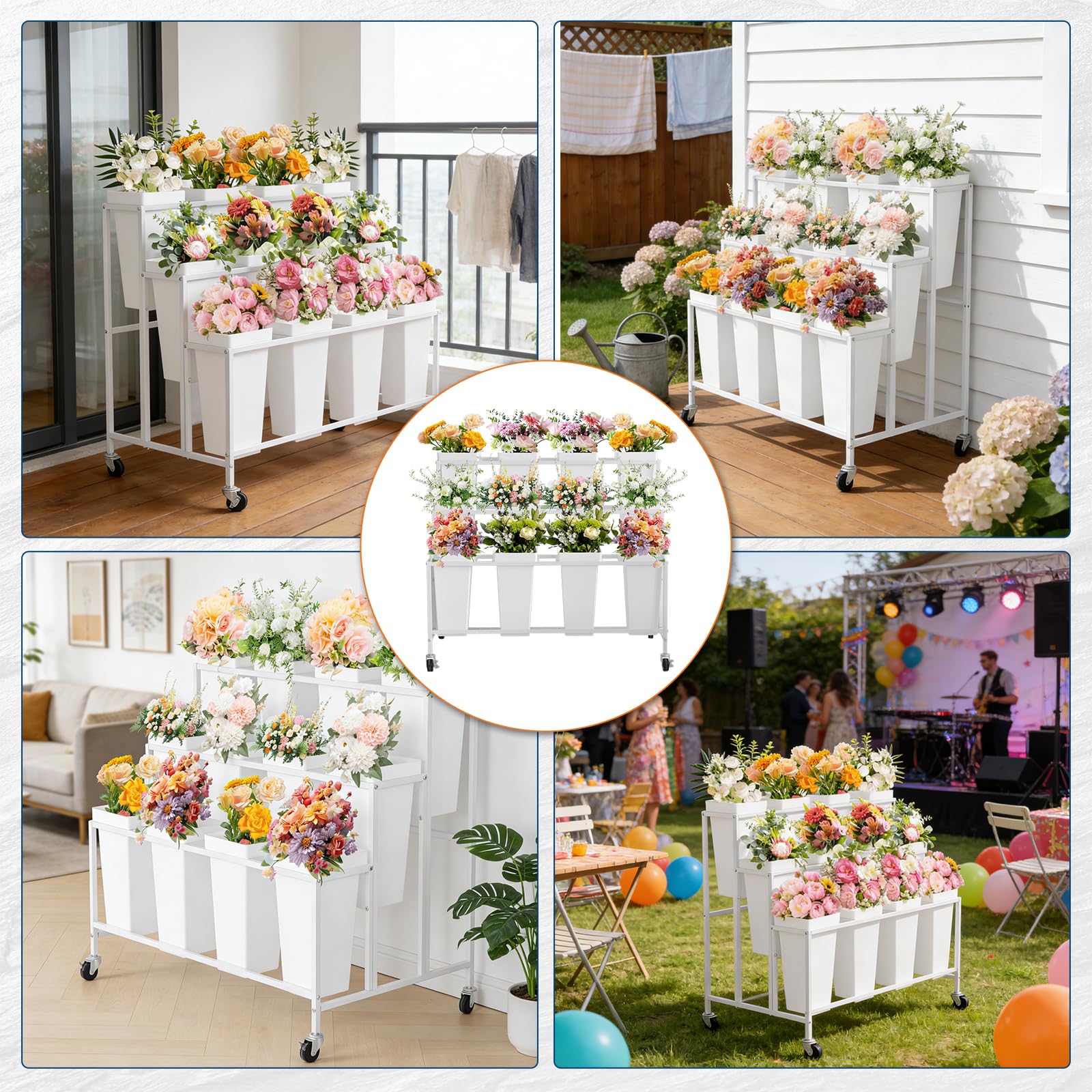 Présentoir à fleurs Garvee pour les mariages, les magasins, les patios et les événements