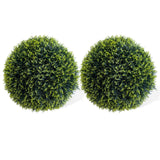 Garvee Set of 2 Artificial Cedar Topiary Balls - UV Resistant Hanging Decoration with Adjustable Chain for Garden Balcony Entryway - Green - 18.9" Cedar
