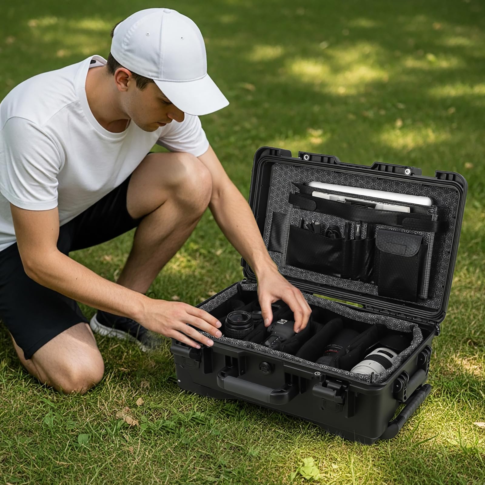 Mallette de protection Garvee avec organiseur de couvercle et rangement pour équipement photo